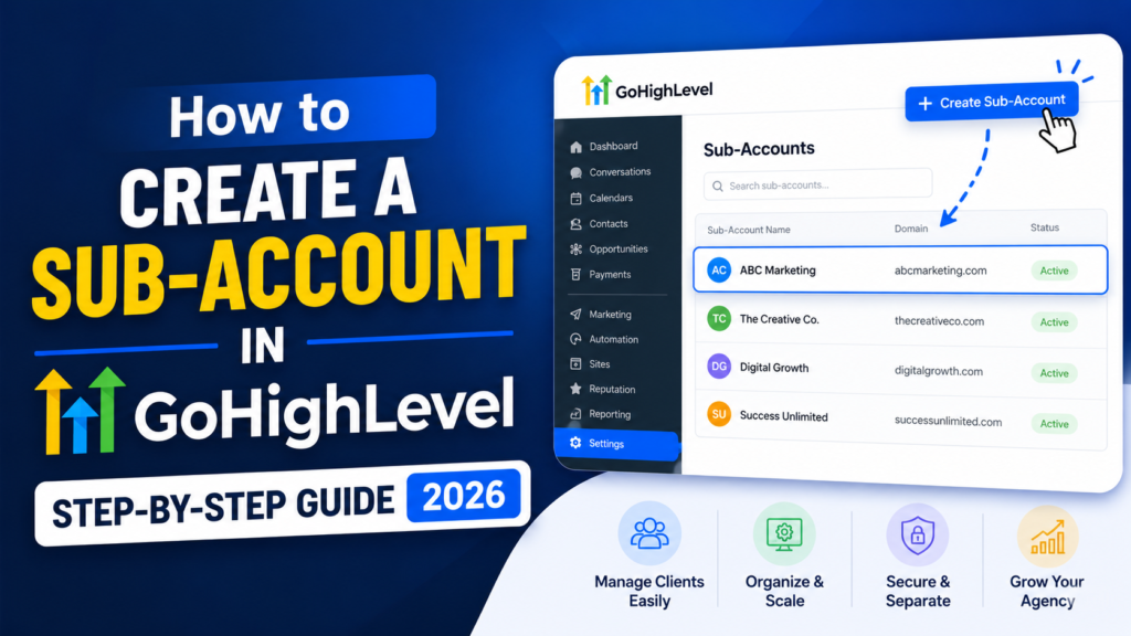 How to Create a Sub-Account in GoHighLevel (Step-by-Step Guide 2026)