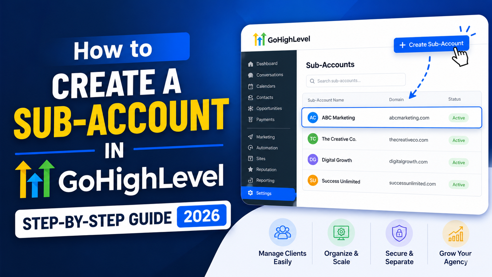 How to Create a Sub-Account in GoHighLevel (Step-by-Step Guide 2026)